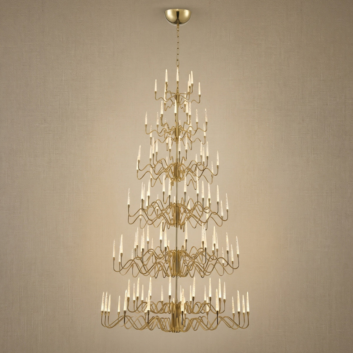 Ashford Cascading Large Handmade Glass Chandelier 63" - Blushlighting