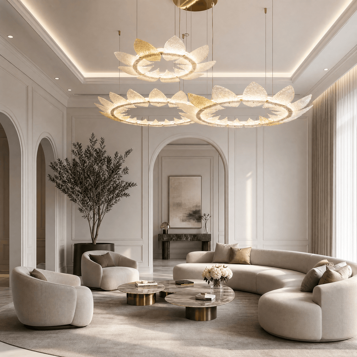 Aster Modern Chandelier Large Foyer 39" - Blushlighting