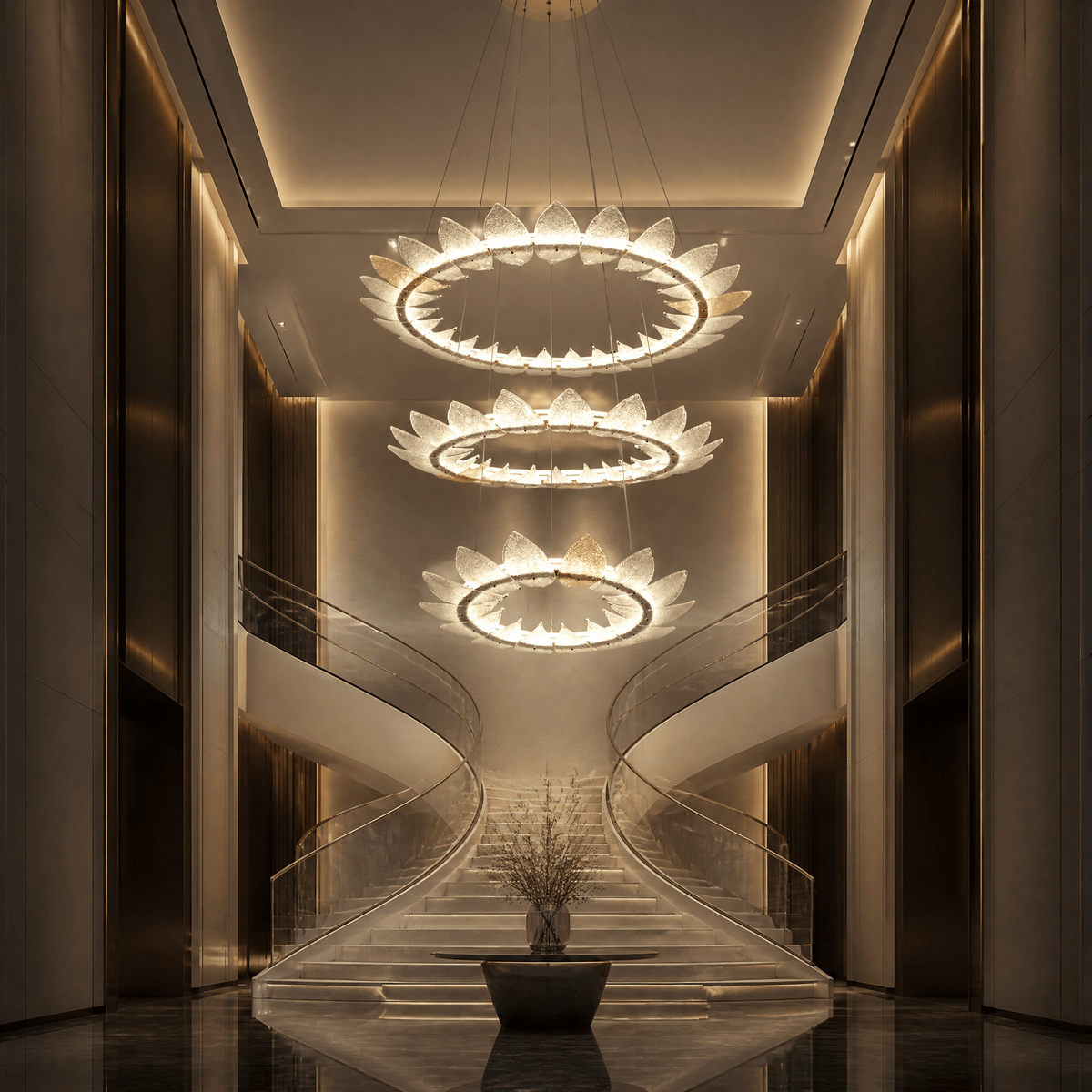 Aster Modern Foyer Large Ring Chandelier - Blushlighting