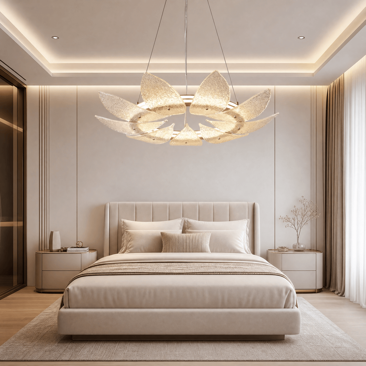 Aster Modern Glass Ring Chandelier - Ø23.6" × H39.4" (Ø60 × H100 cm)Blushlighting