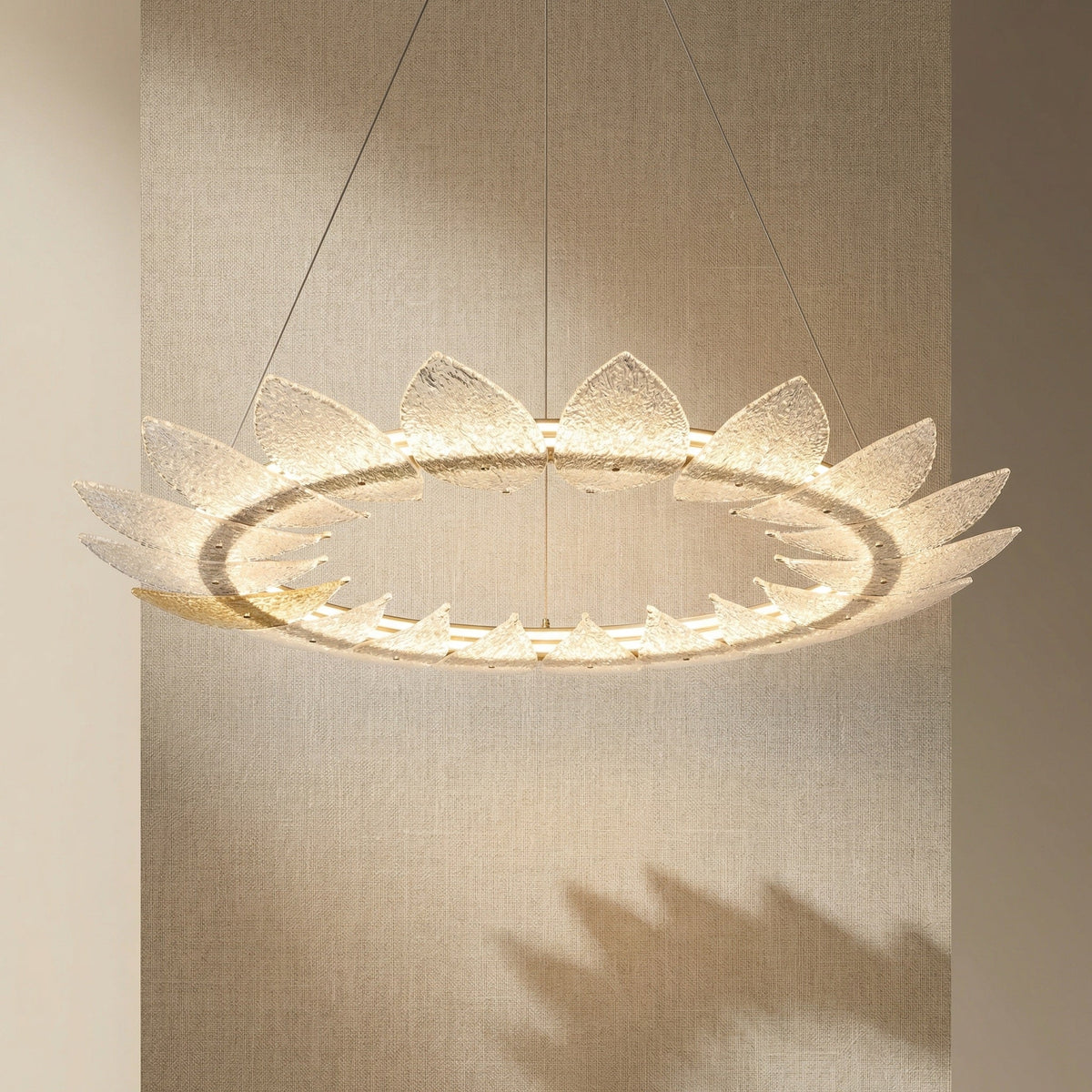 Aster Modern Glass Ring Chandelier - Ø23.6" × H39.4" (Ø60 × H100 cm)Blushlighting