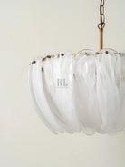 Astera - 4 light alabaster curved glass chandelier - Blushlighting