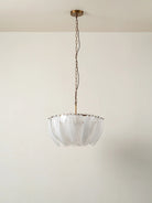 Astera - 4 light alabaster curved glass chandelier - Blushlighting
