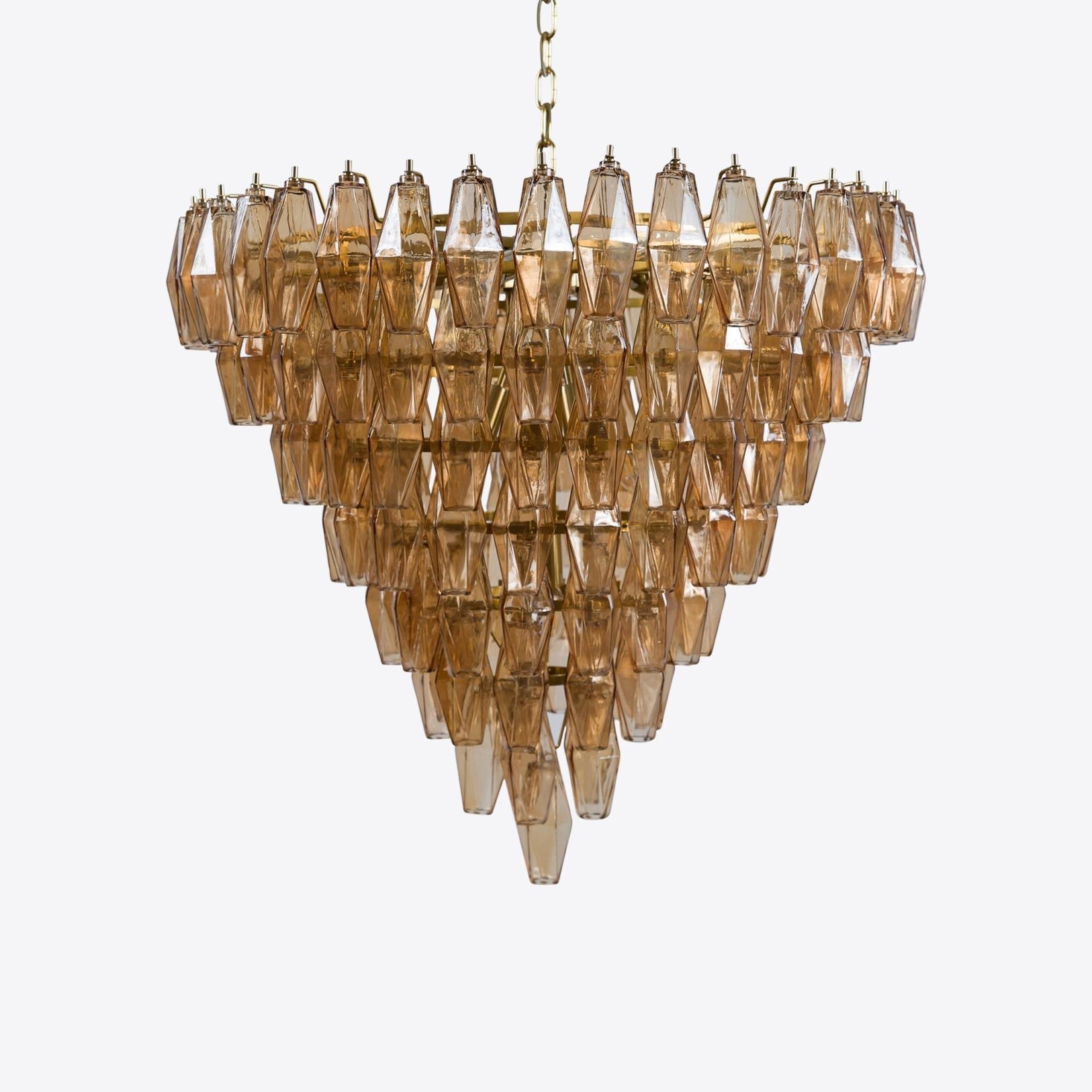 Asti Glass Chandelier - ∅ 31.9″ x H 29.5″Smoke Gray & GoldBlushlighting