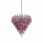 Asti Glass Chandelier - ∅ 31.9″ x H 29.5″Mauve & NickelBlushlighting