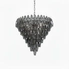 Asti Glass Chandelier - ∅ 31.9″ x H 29.5″Smoke Gray & NickelBlushlighting