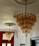 Asti Glass Chandelier - ∅ 31.9″ x H 29.5″Smoke Gray & GoldBlushlighting