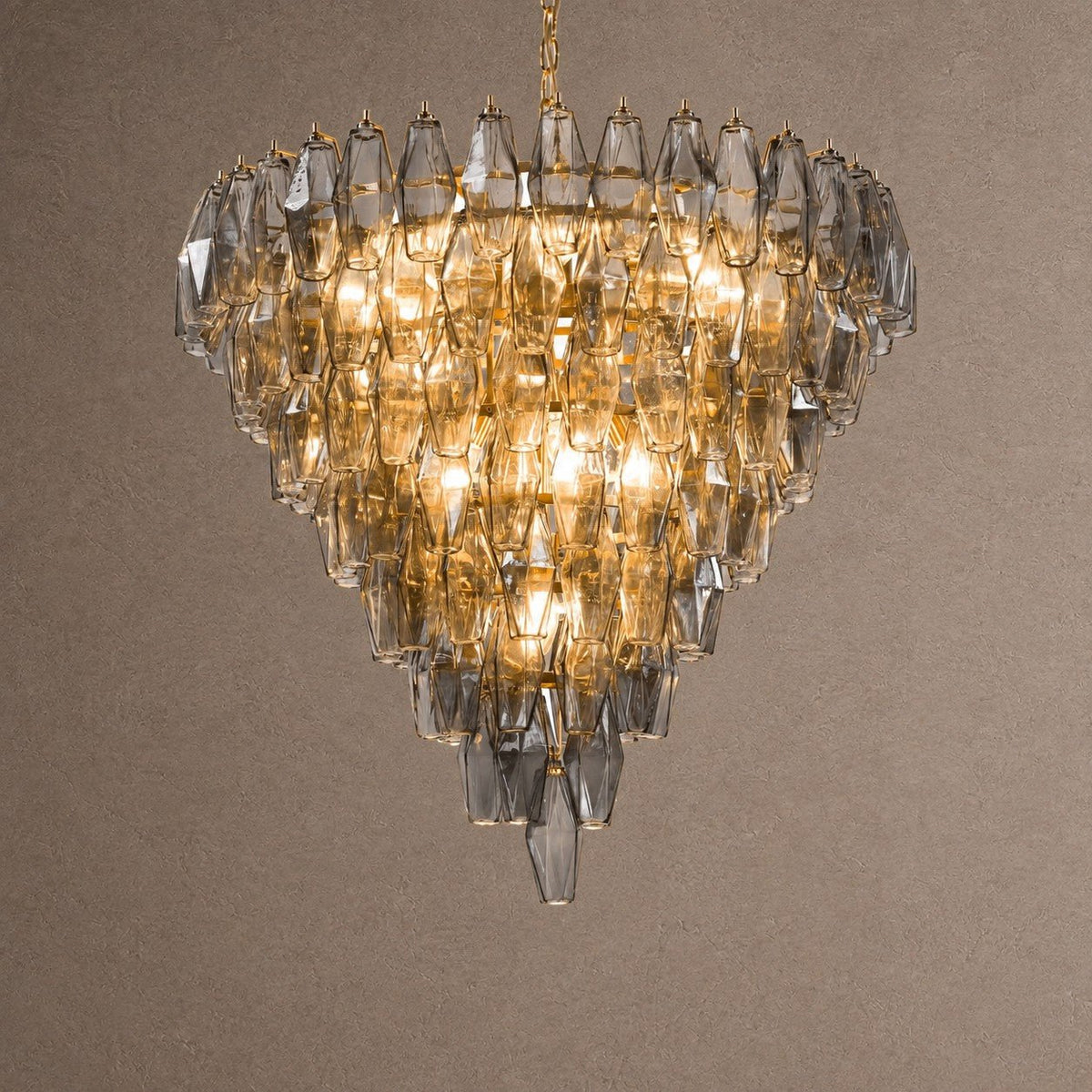 Asti Tiered Chandelier - ∅ 31.9″ x H 29.5″Amber & GoldBlushlighting