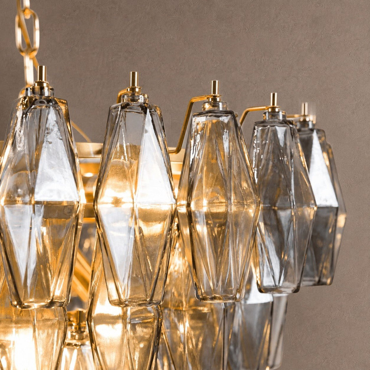 Asti Tiered Chandelier - ∅ 31.9″ x H 29.5″Amber & GoldBlushlighting