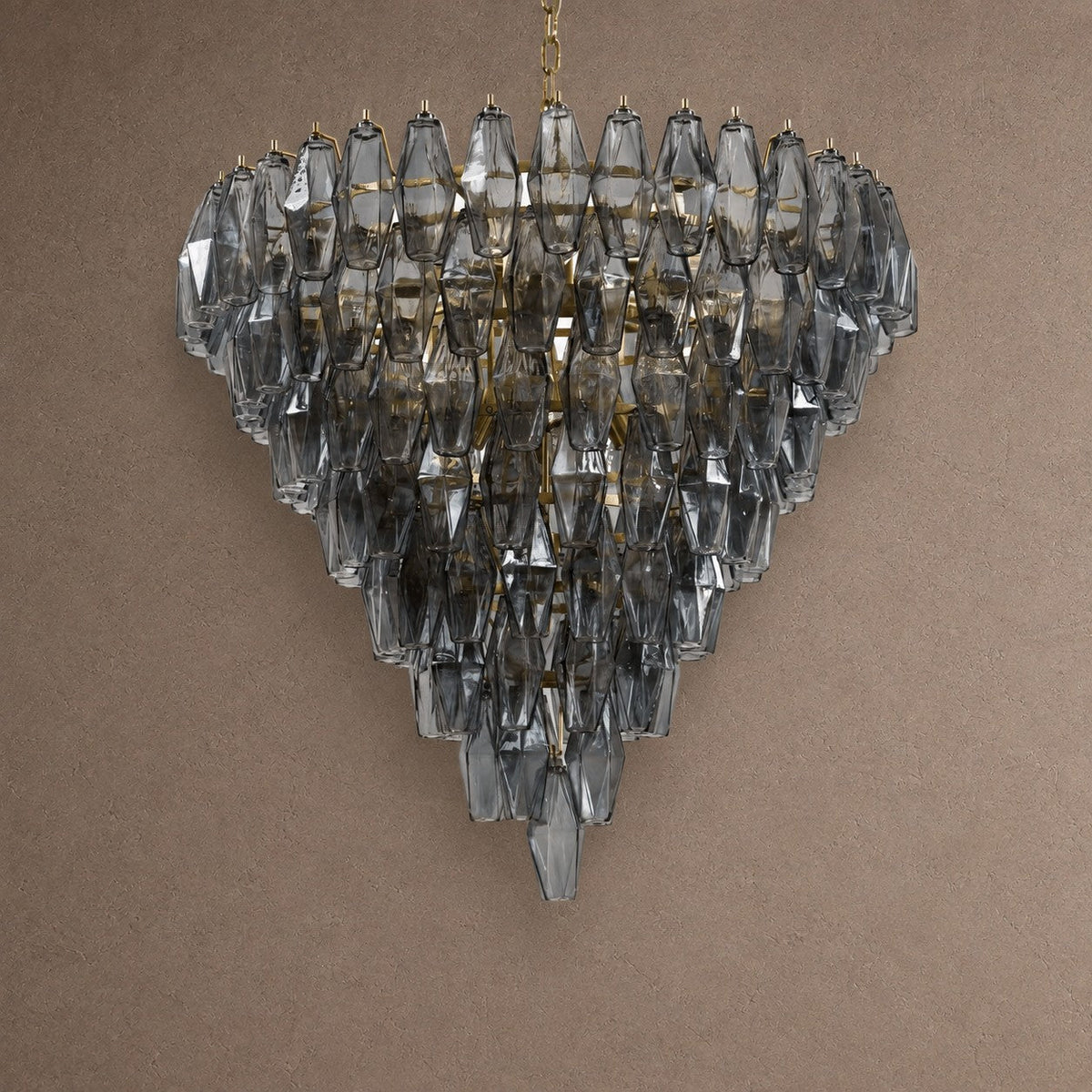 Asti Tiered Chandelier - ∅ 31.9″ x H 29.5″Smoke Gray & GoldBlushlighting