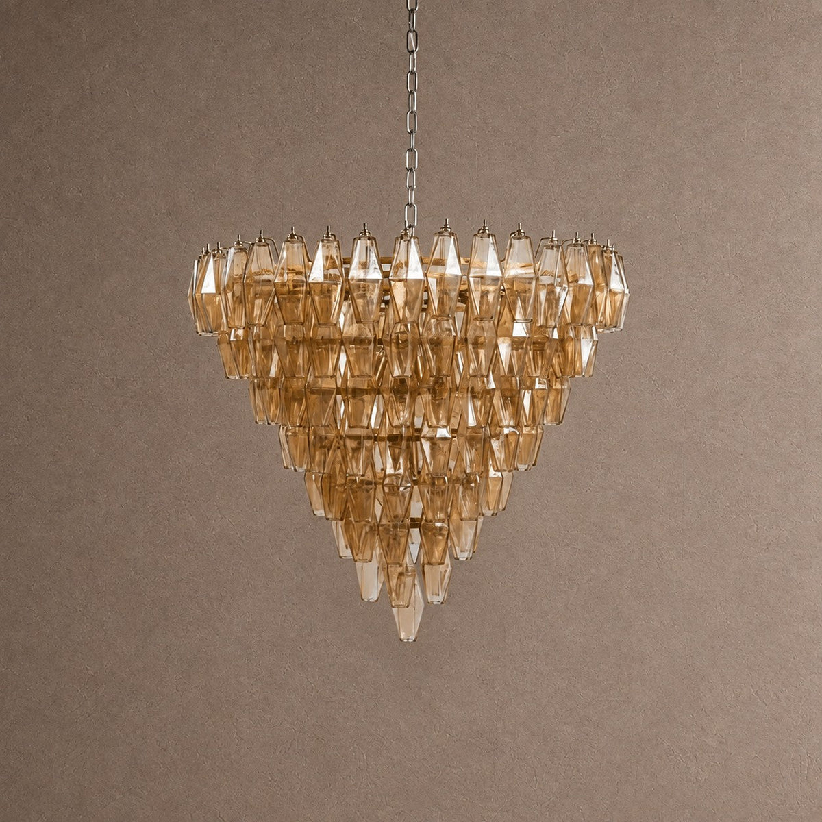 Asti Tiered Chandelier - ∅ 31.9″ x H 29.5″Amber & NickelBlushlighting