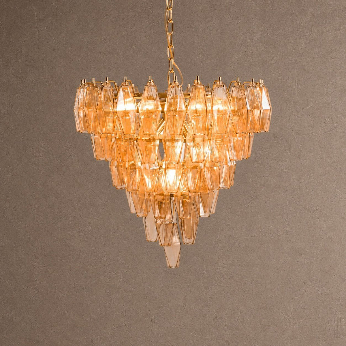 Asti Tiered Chandelier - ∅ 31.9″ x H 29.5″Amber & GoldBlushlighting