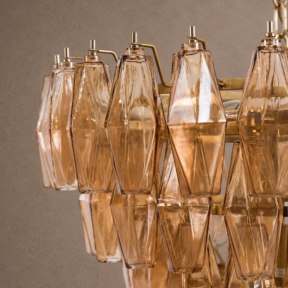 Asti Tiered Chandelier - ∅ 31.9″ x H 29.5″Amber & GoldBlushlighting