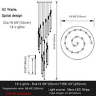 Modern Long Chandelier For Staircase Black/Gold/Silver Seus Lighting