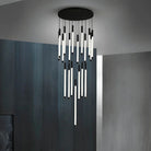 Modern Long Chandelier For Staircase Black/Gold/Silver Seus Lighting