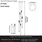 Atia Modern Long Chandelier For Staircase Black/Gold/Silver-Chandeliers-Blushlighting-Blushlighting