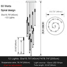 Atia Modern Long Chandelier For Staircase Black/Gold/Silver-Chandeliers-Blushlighting-Blushlighting