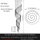 Atia Modern Long Chandelier For Staircase Black/Gold/Silver-Chandeliers-Blushlighting-Blushlighting