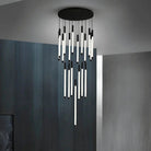 Atia Modern Long Chandelier For Staircase Black/Gold/Silver-Chandeliers-Blushlighting-Blushlighting