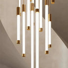 Atia Modern Long Chandelier For Staircase Black/Gold/Silver-Chandeliers-Blushlighting-Blushlighting