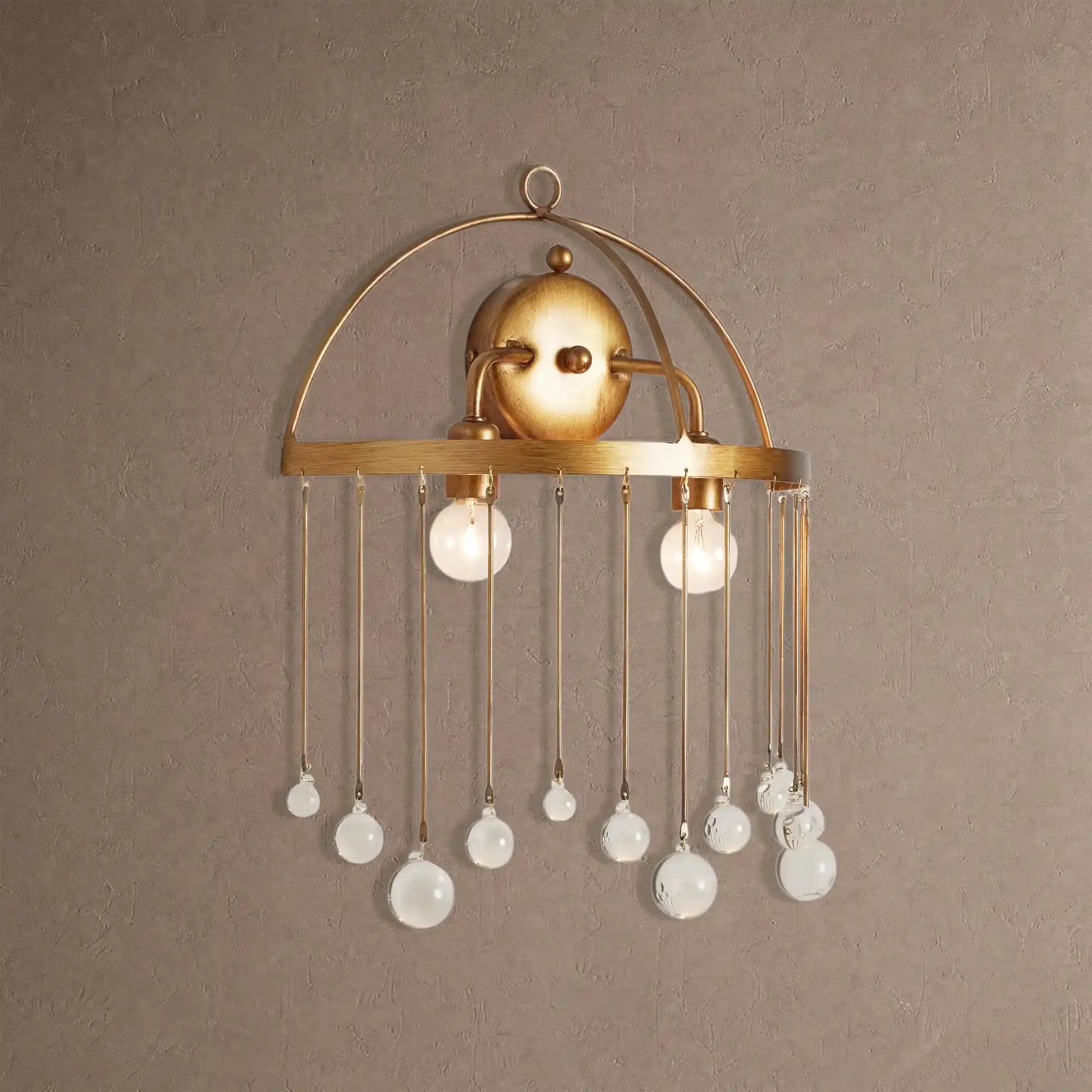 Aubrey 2-Light Wall Sconce - BrassBlushlighting