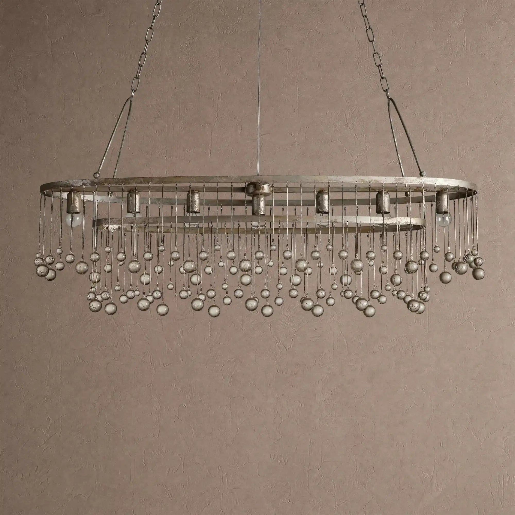 Aubrey 7 Light Oval Chandelier - BlackBlushlighting