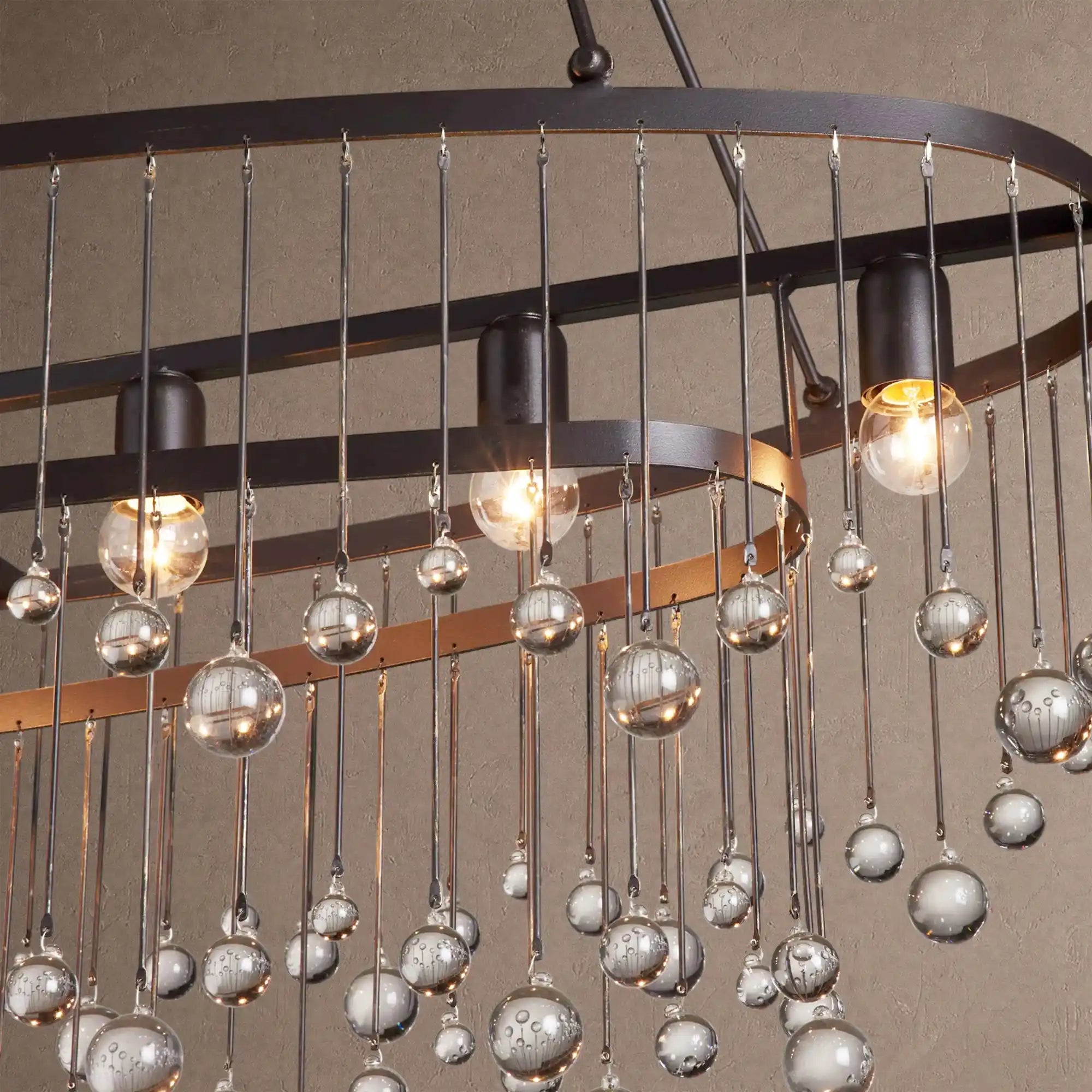 Aubrey 7 Light Oval Chandelier - BlackBlushlighting