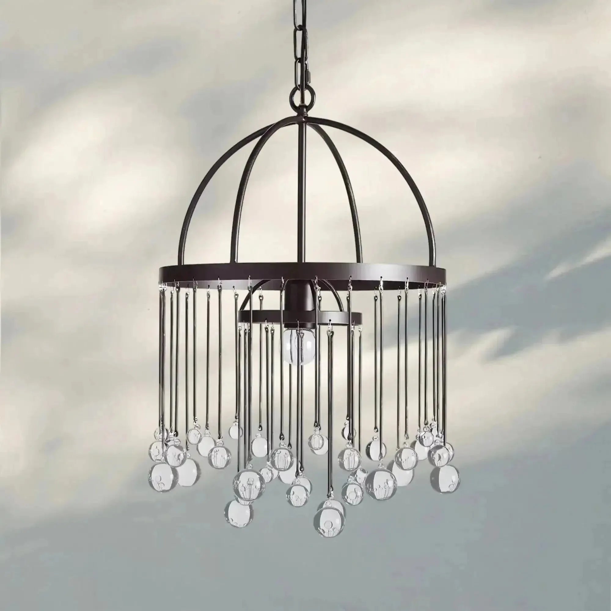 Aubrey Modern Crystal Ball Pendant Lamp - SilverBlushlighting