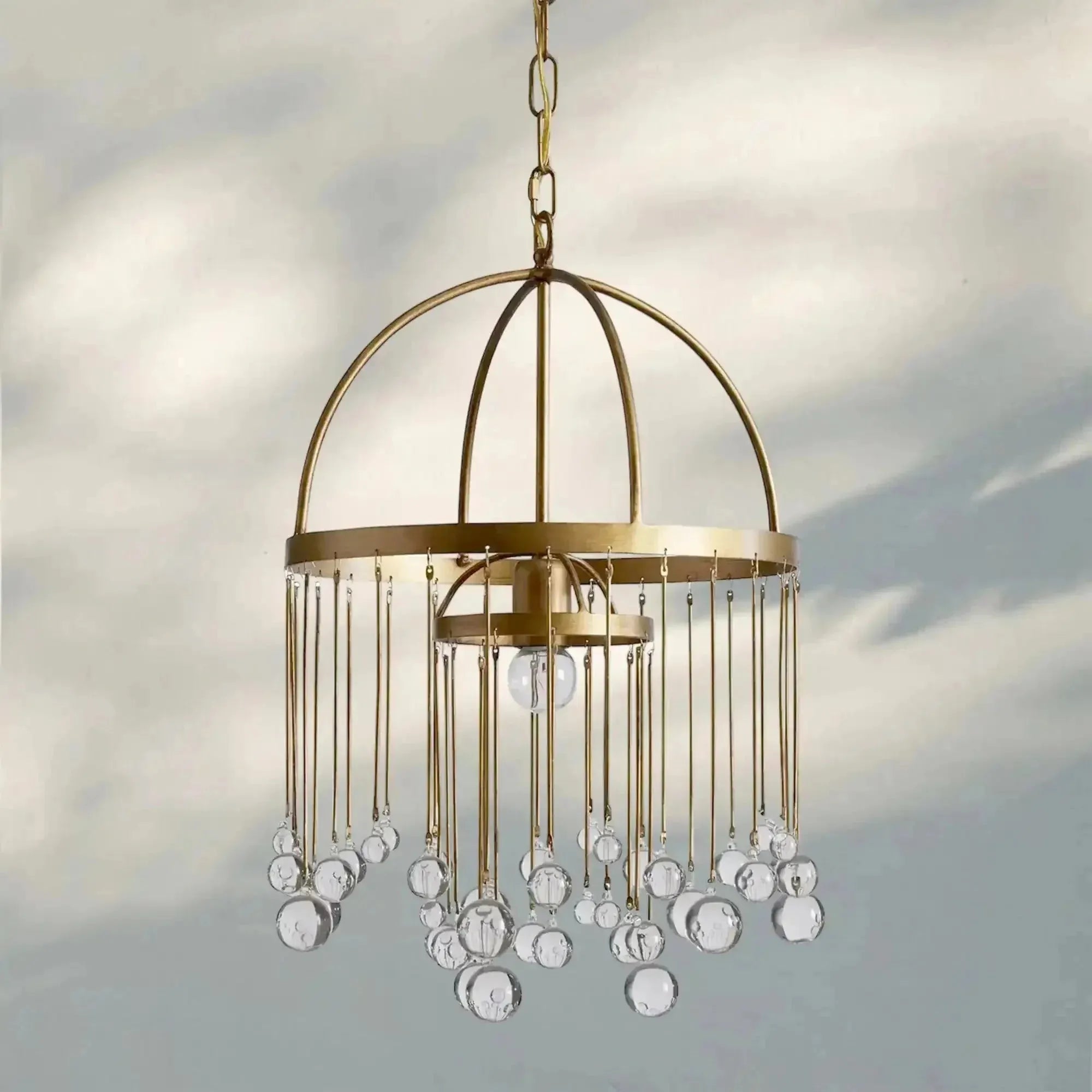Aubrey Modern Crystal Ball Pendant Lamp - SilverBlushlighting