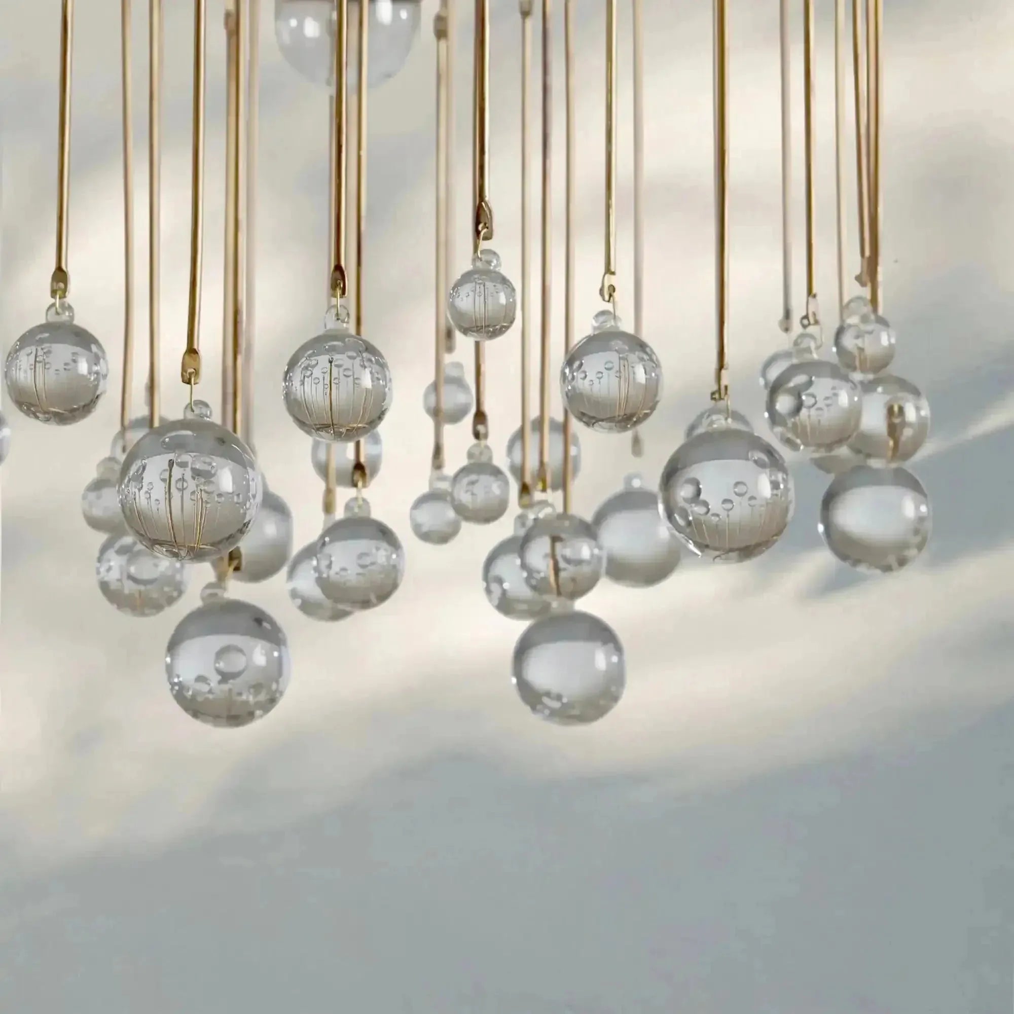 Aubrey Modern Crystal Ball Pendant Lamp - SilverBlushlighting