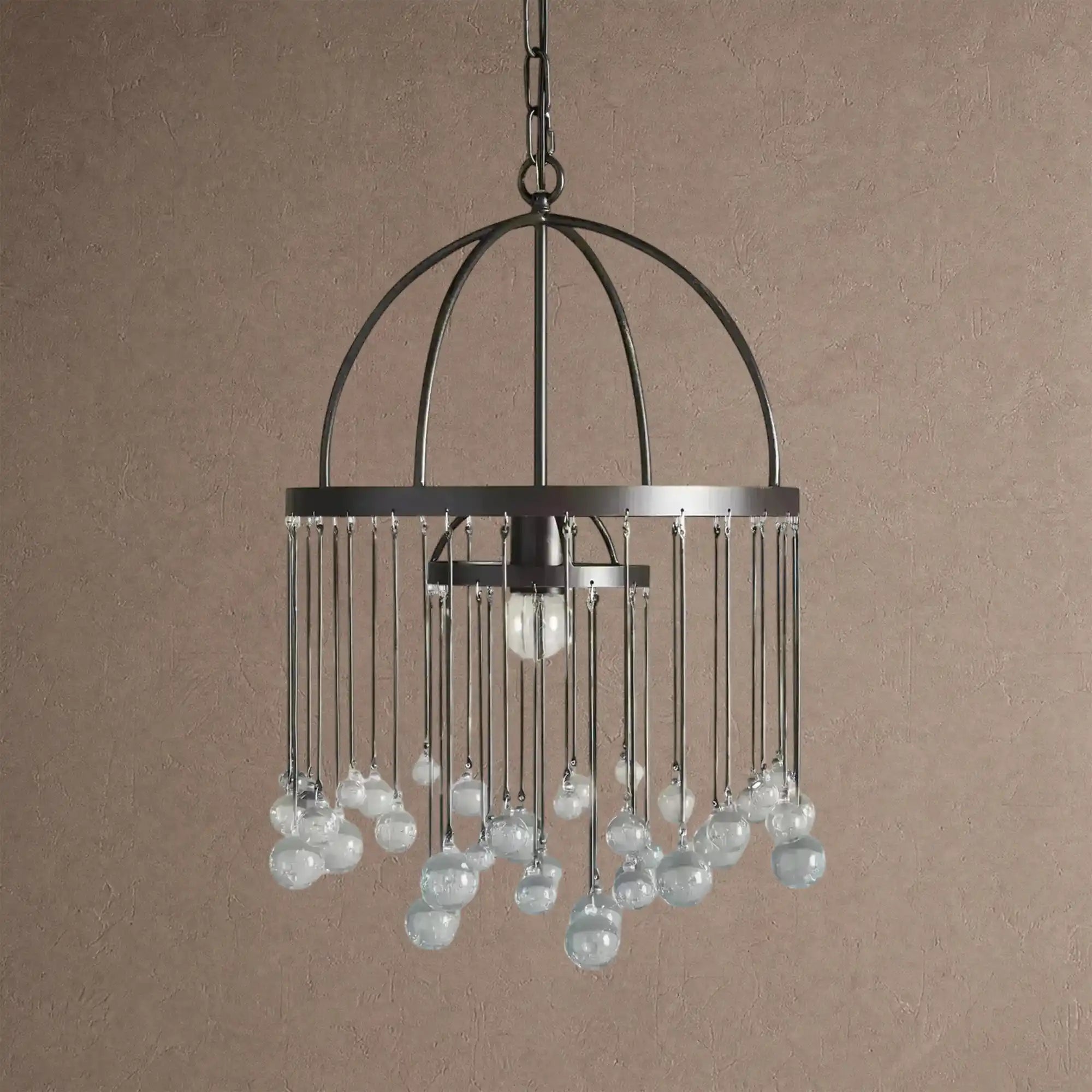 Aubrey Modern Crystal Ball Pendant Lamp - BlackBlushlighting