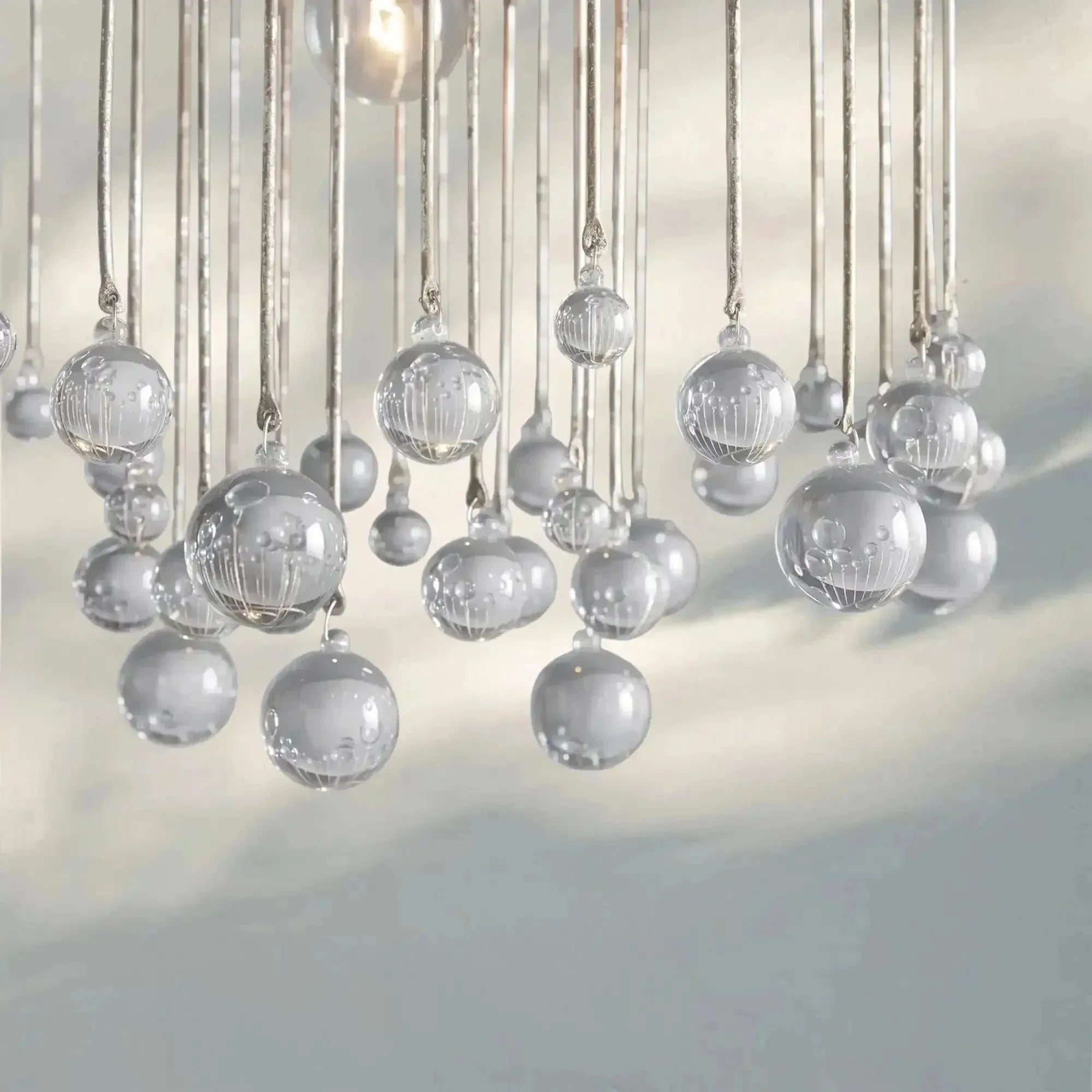 Aubrey Modern Crystal Ball Pendant Lamp - SilverBlushlighting
