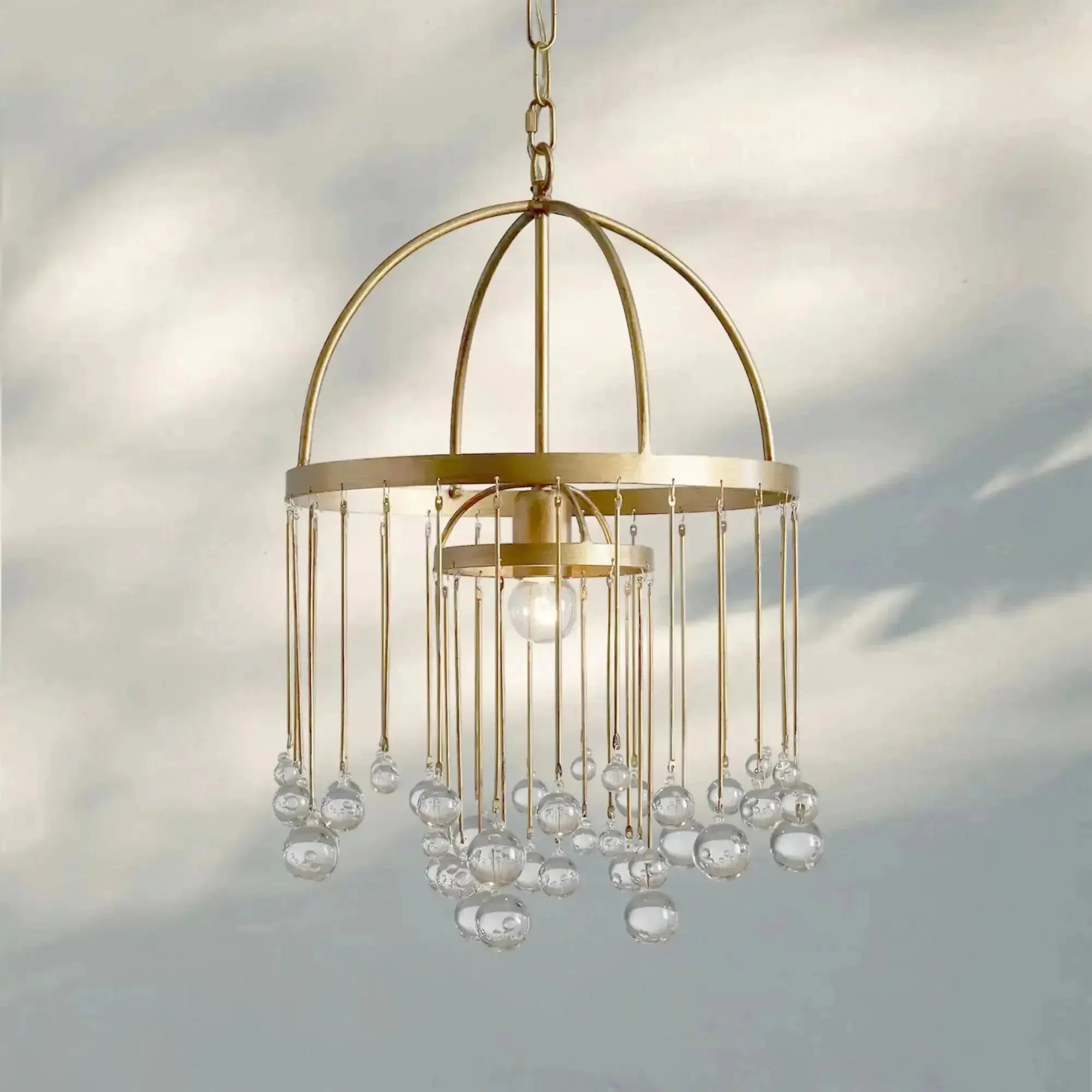 Aubrey Modern Crystal Ball Pendant Lamp - SilverBlushlighting