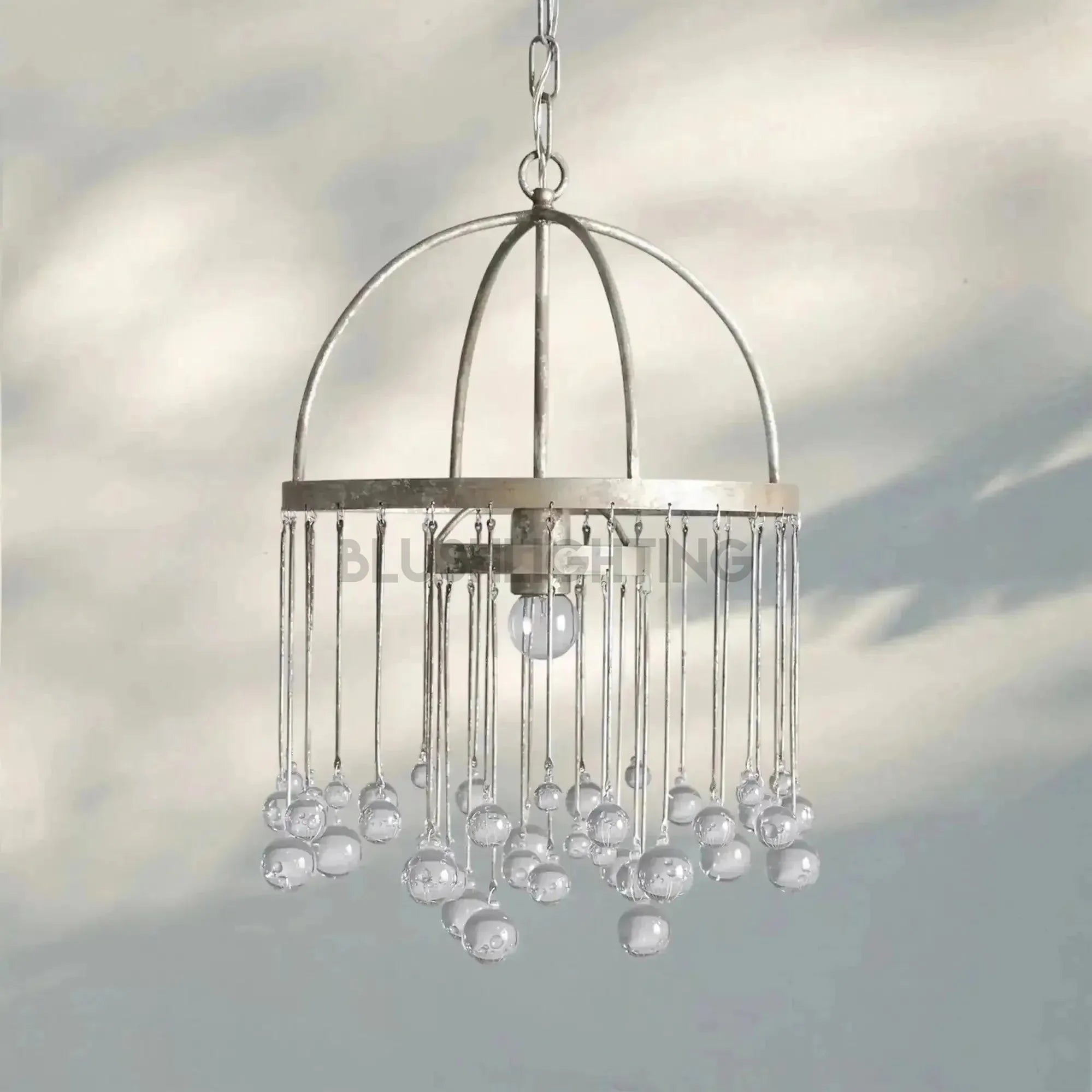 Aubrey Modern Crystal Ball Pendant Lamp - SilverBlushlighting