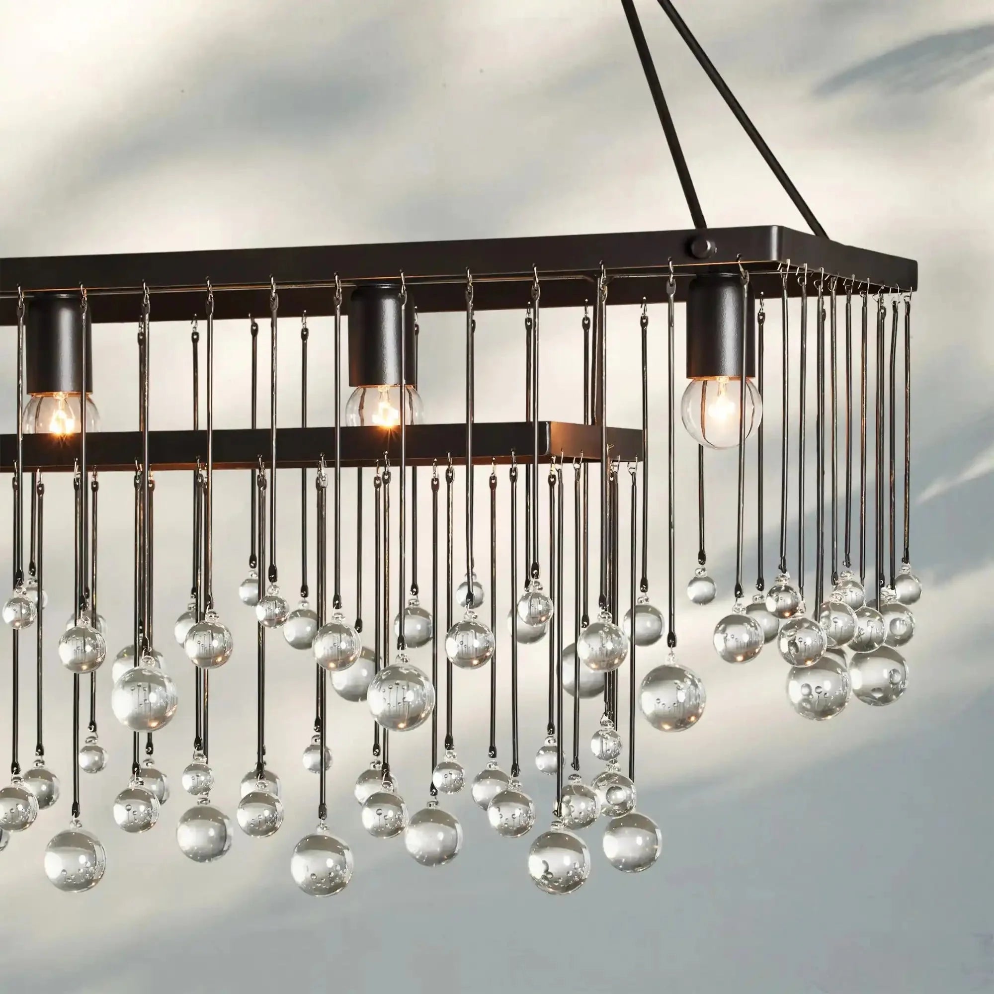 Aubrey Rectangular Chandelier 47''60'' - 60‘’SilverBlushlighting