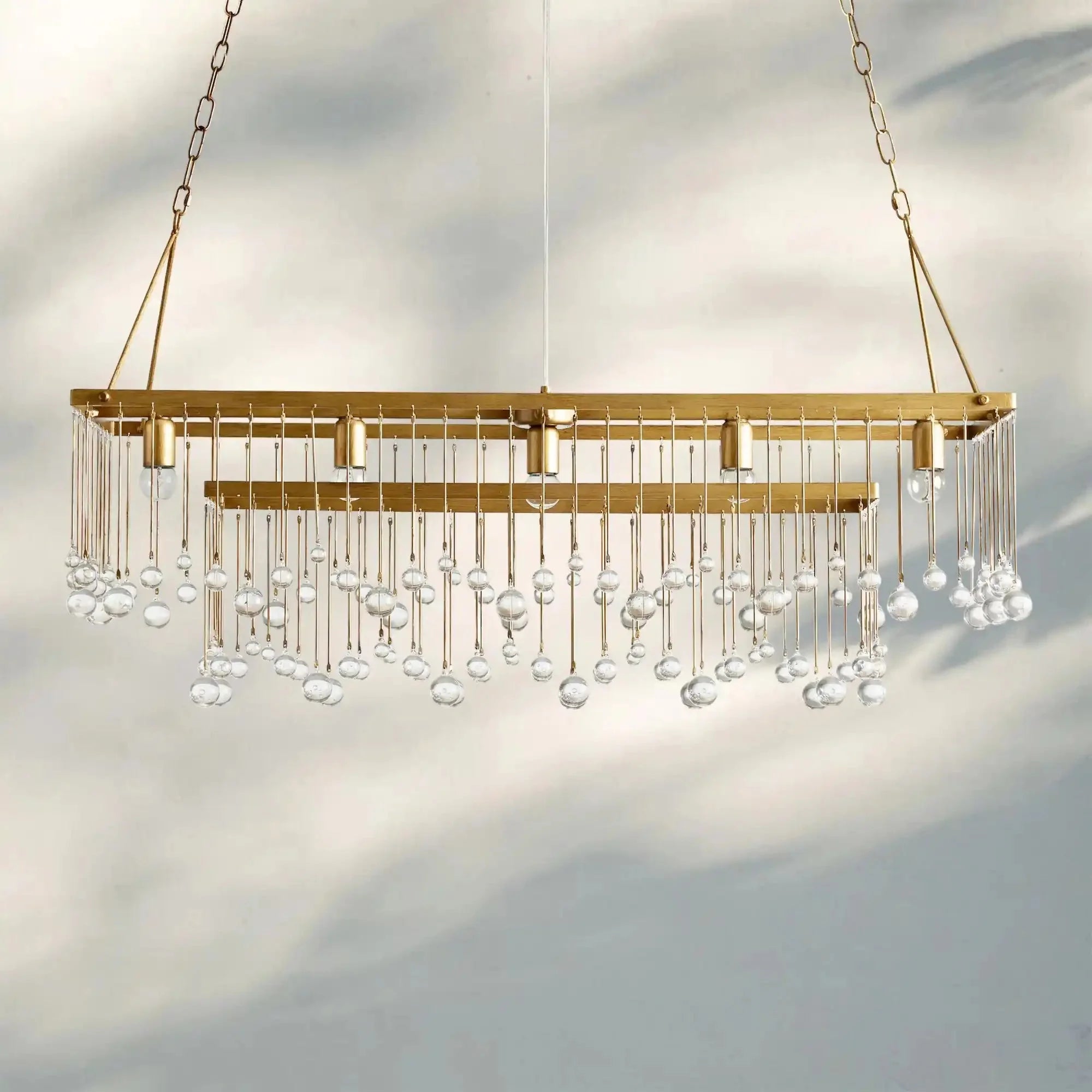 Aubrey Rectangular Chandelier 47''60'' - 60‘’SilverBlushlighting