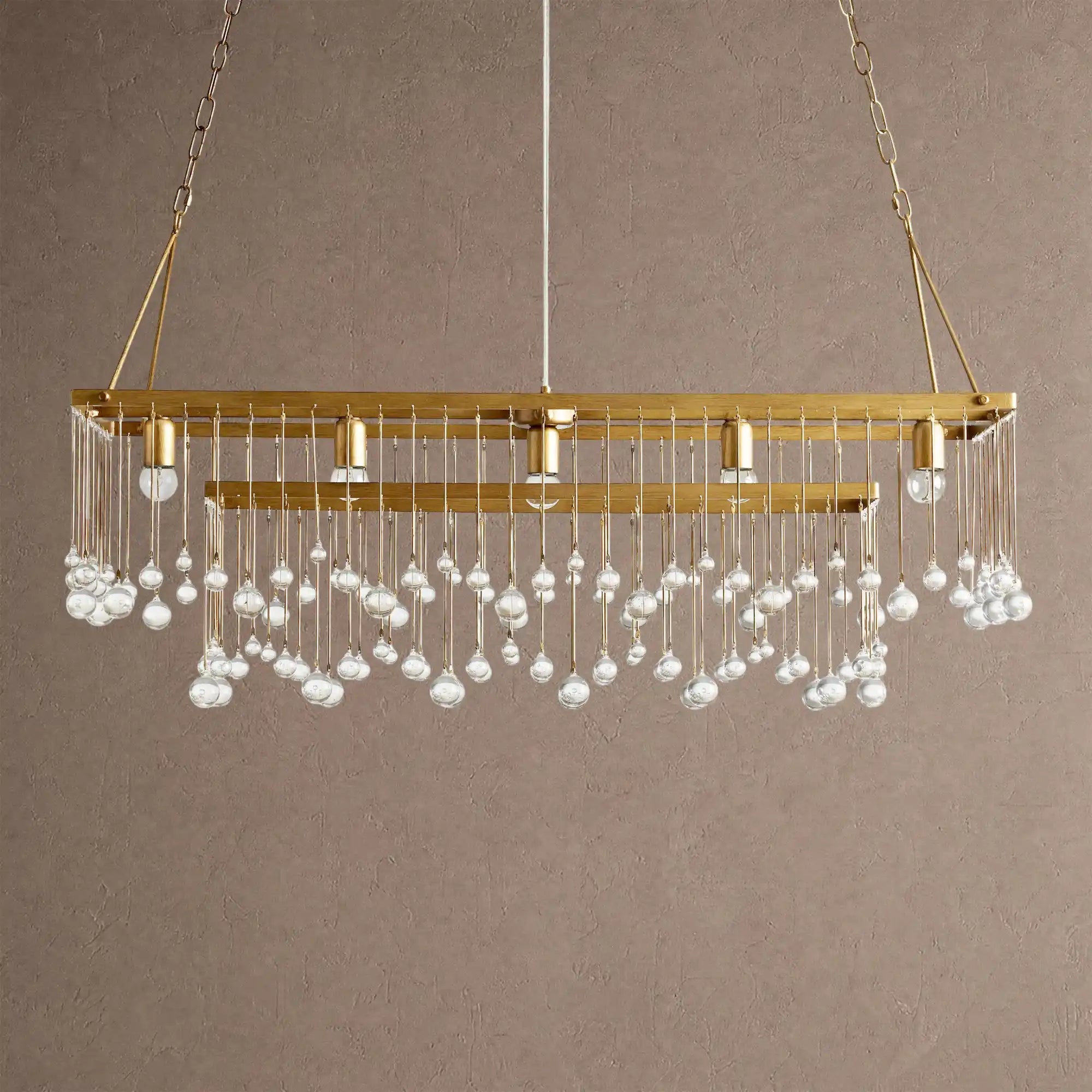 Aubrey Rectangular Chandelier 47''60'' - 47‘’BrassBlushlighting
