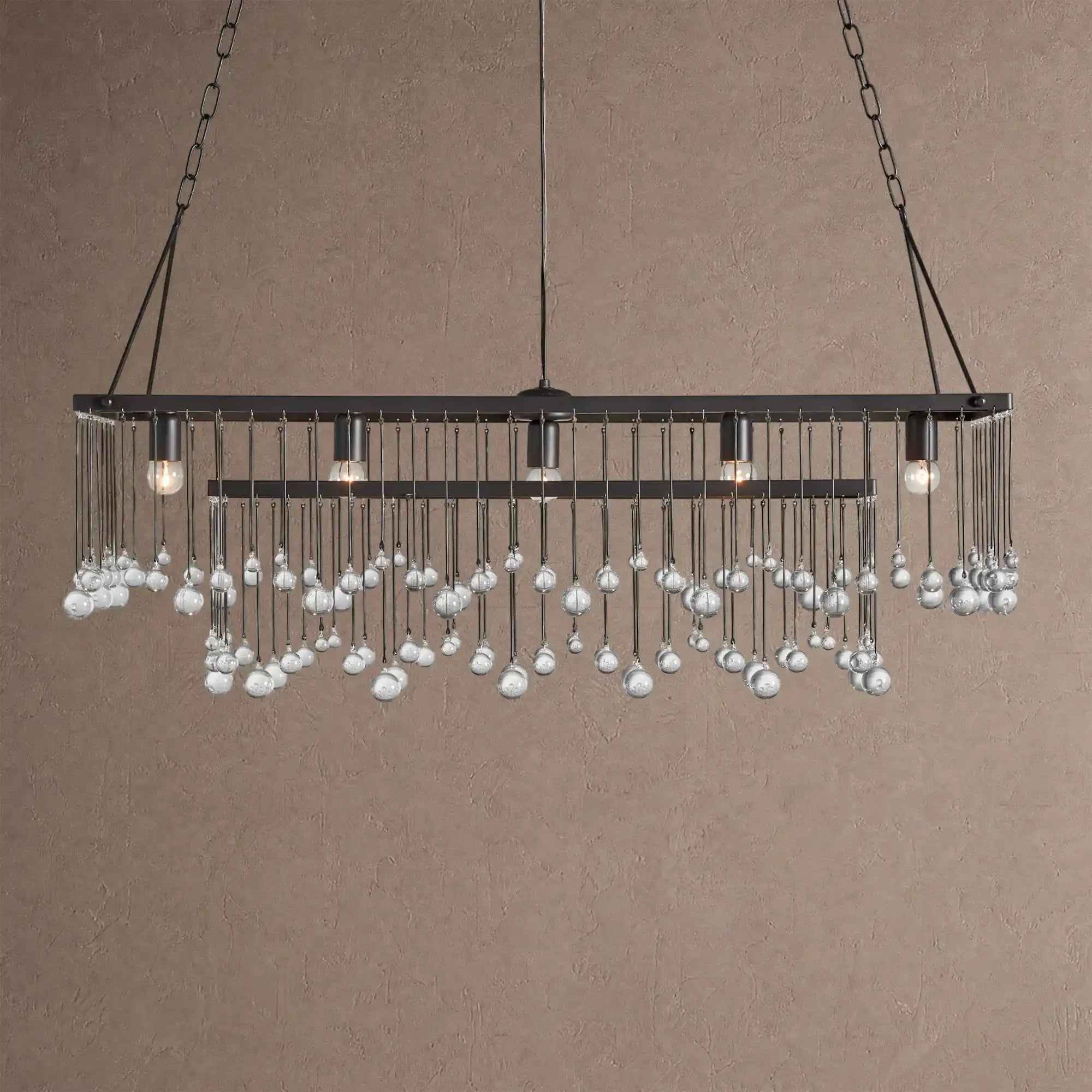Aubrey Rectangular Chandelier 47''60'' - 47‘’BronzeBlushlighting