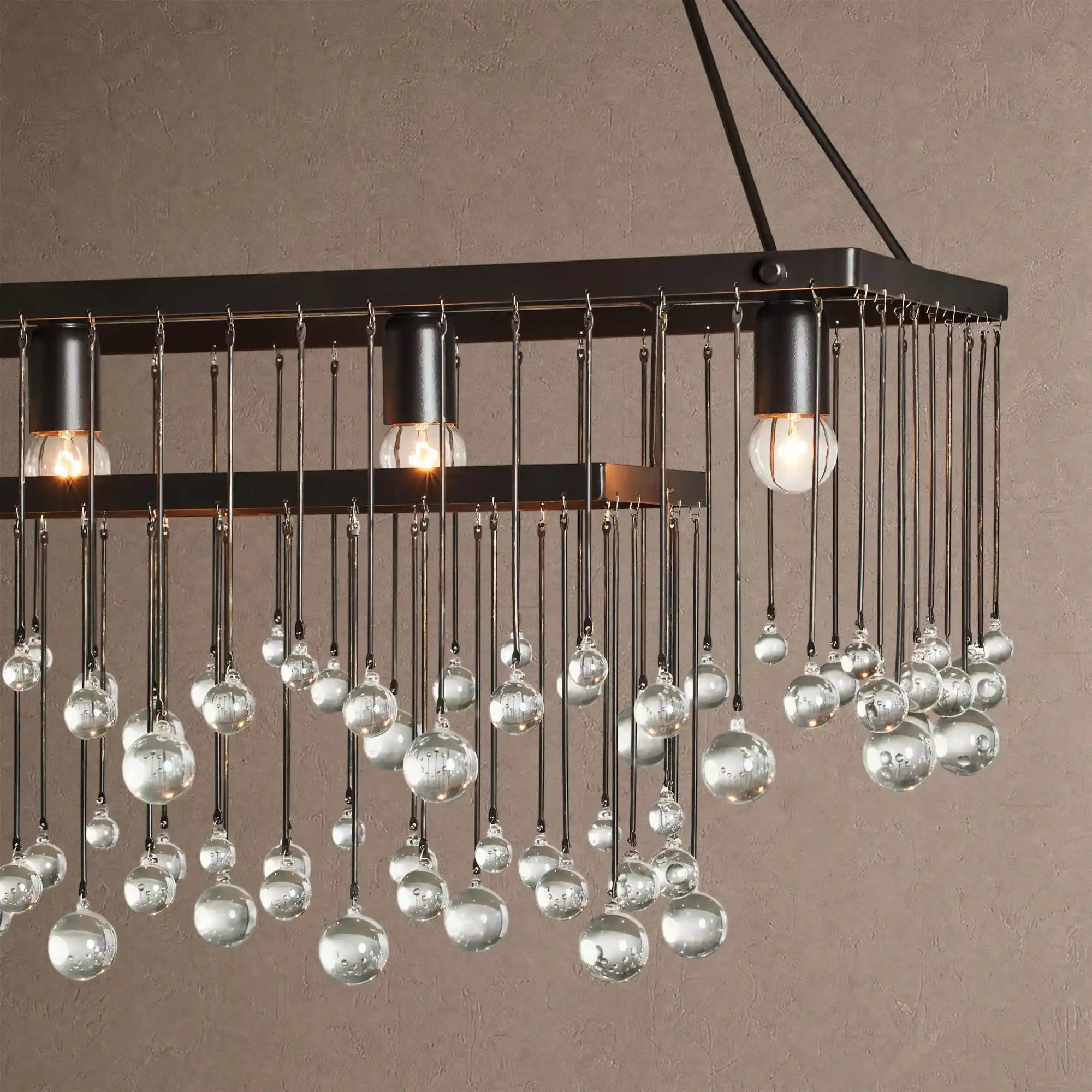 Aubrey Rectangular Chandelier 47''60'' - 47‘’SilverBlushlighting