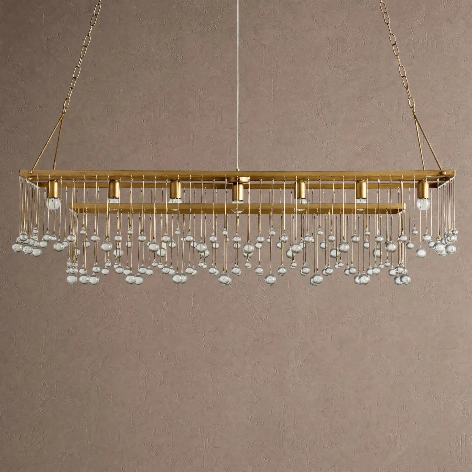 Aubrey Rectangular Chandelier 47''60'' - 47‘’BrassBlushlighting