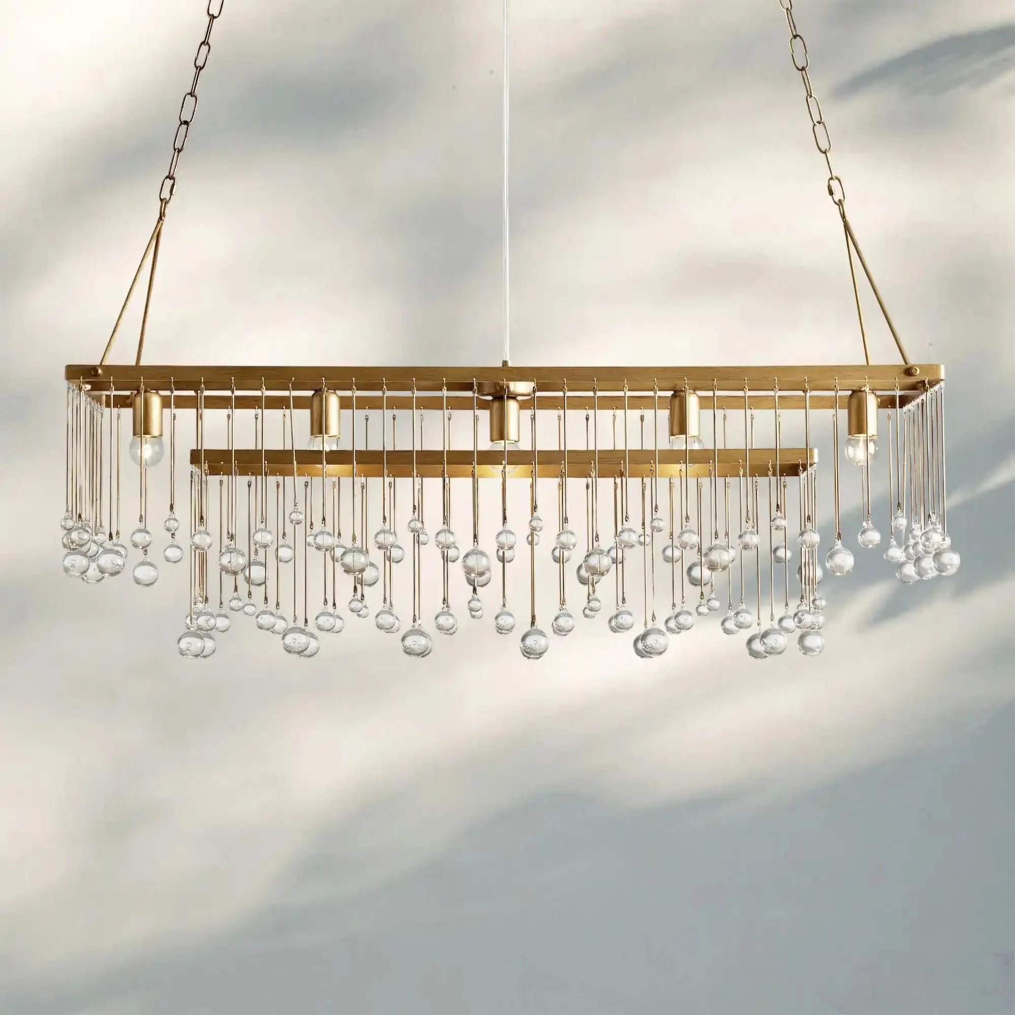 Aubrey Rectangular Chandelier 47''60'' - 47‘’BrassBlushlighting