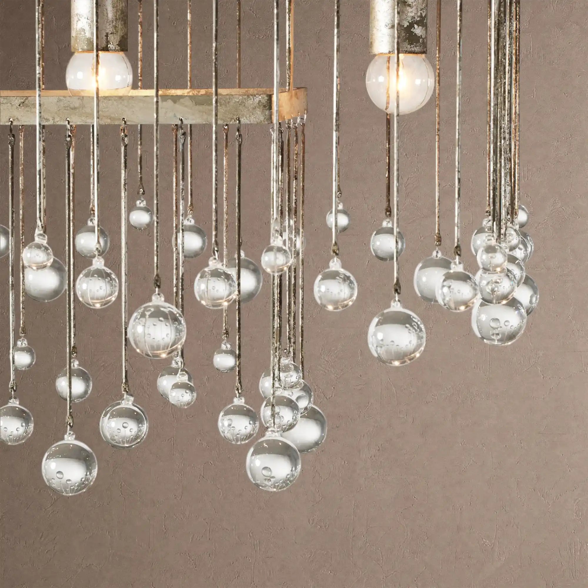 Aubrey Rectangular Chandelier 47''60'' - 47‘’SilverBlushlighting
