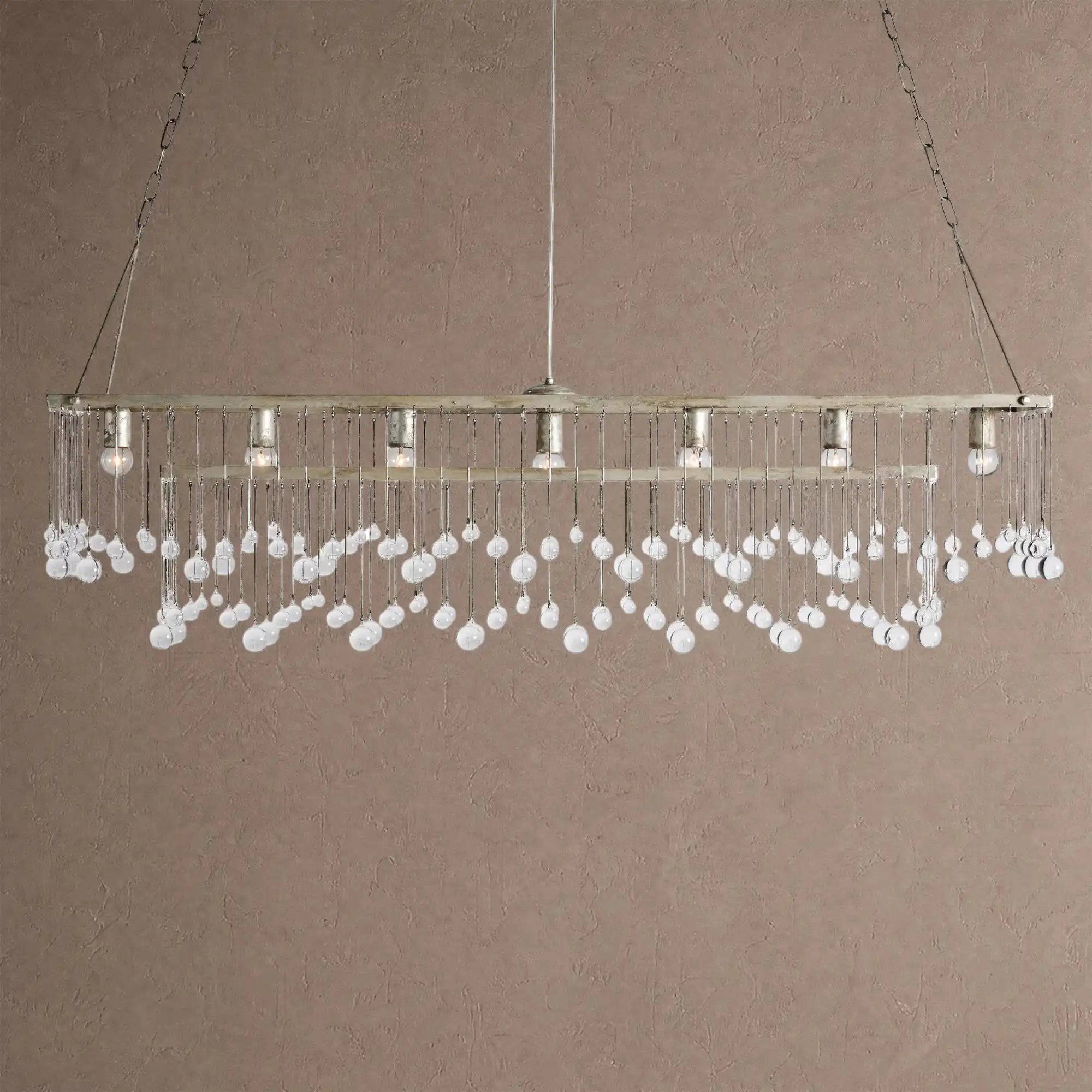 Aubrey Rectangular Chandelier 47''60'' - 47‘’SilverBlushlighting