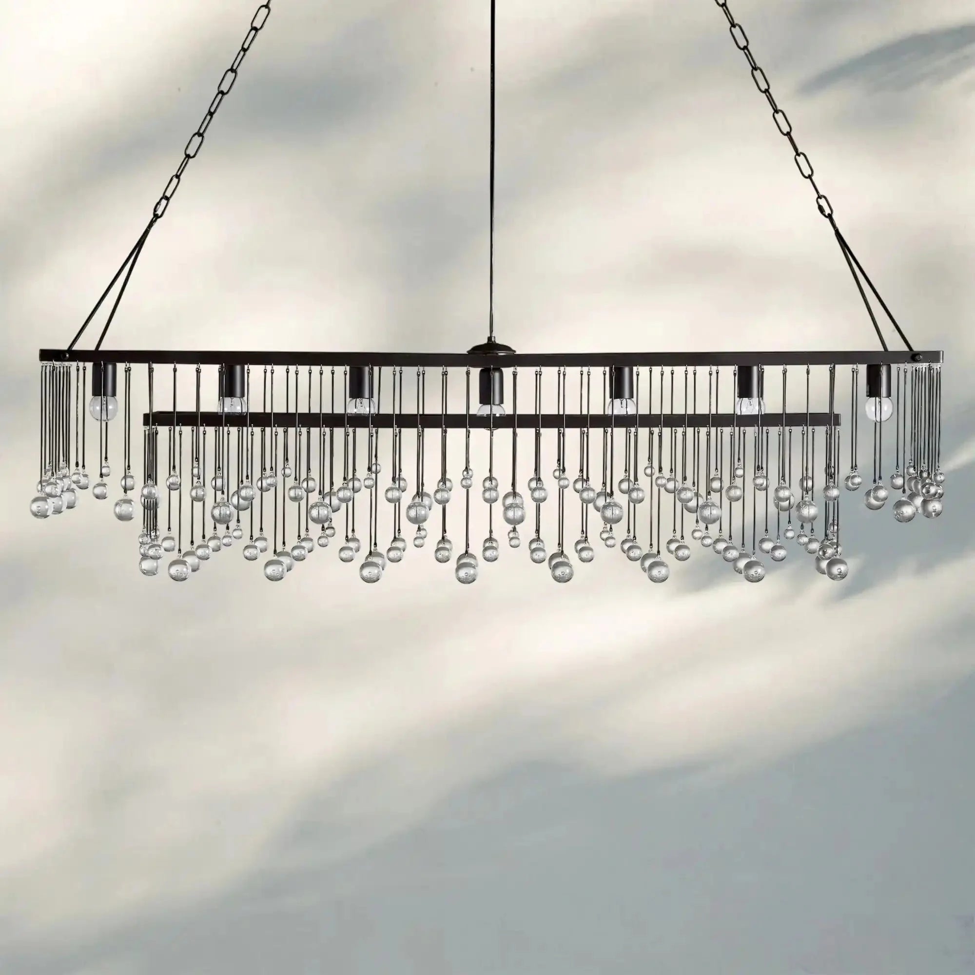Aubrey Rectangular Chandelier 47''60'' - 60‘’SilverBlushlighting