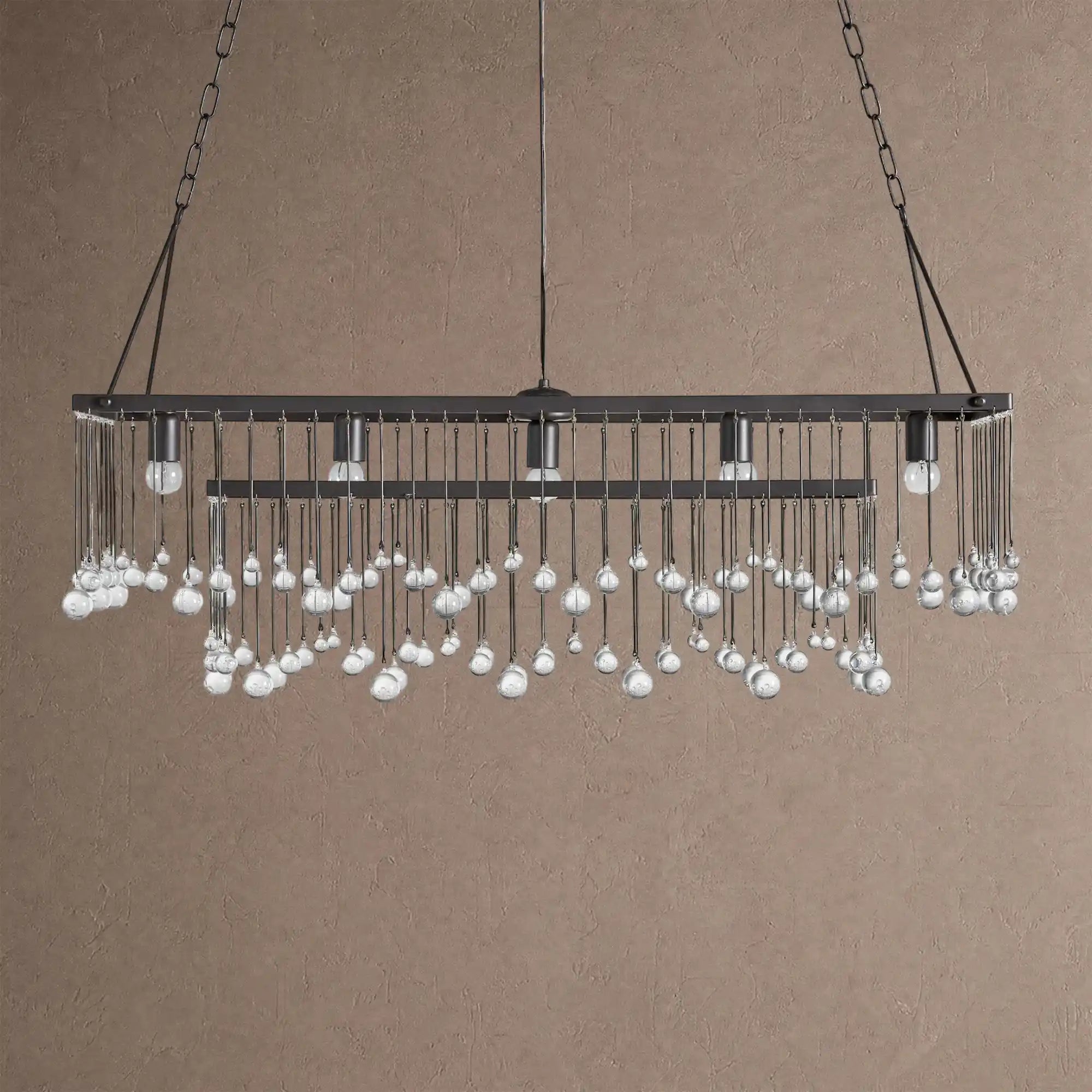 Aubrey Rectangular Chandelier 47''60'' - 60‘’BrassBlushlighting