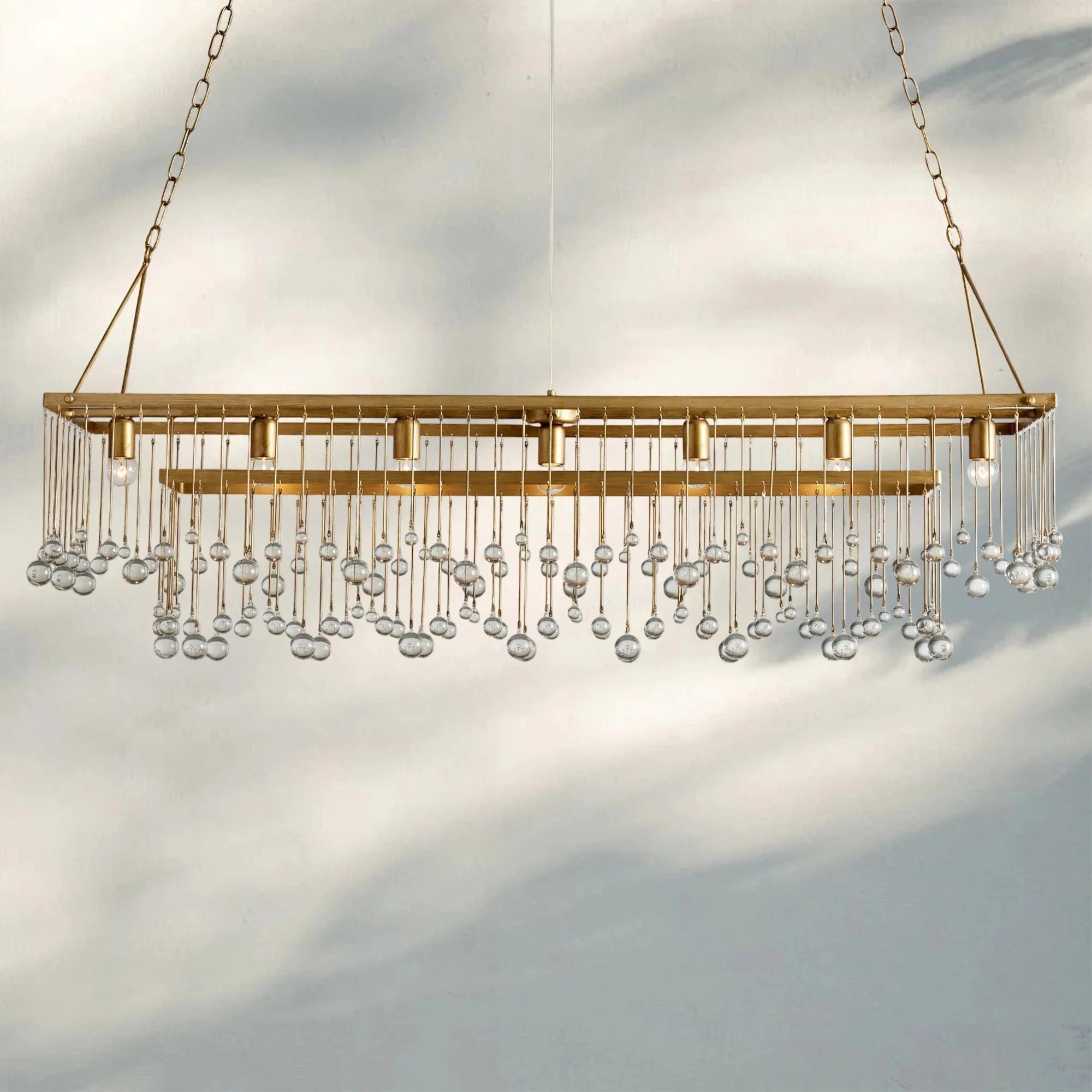 Aubrey Rectangular Chandelier 47''60'' - 60‘’BrassBlushlighting