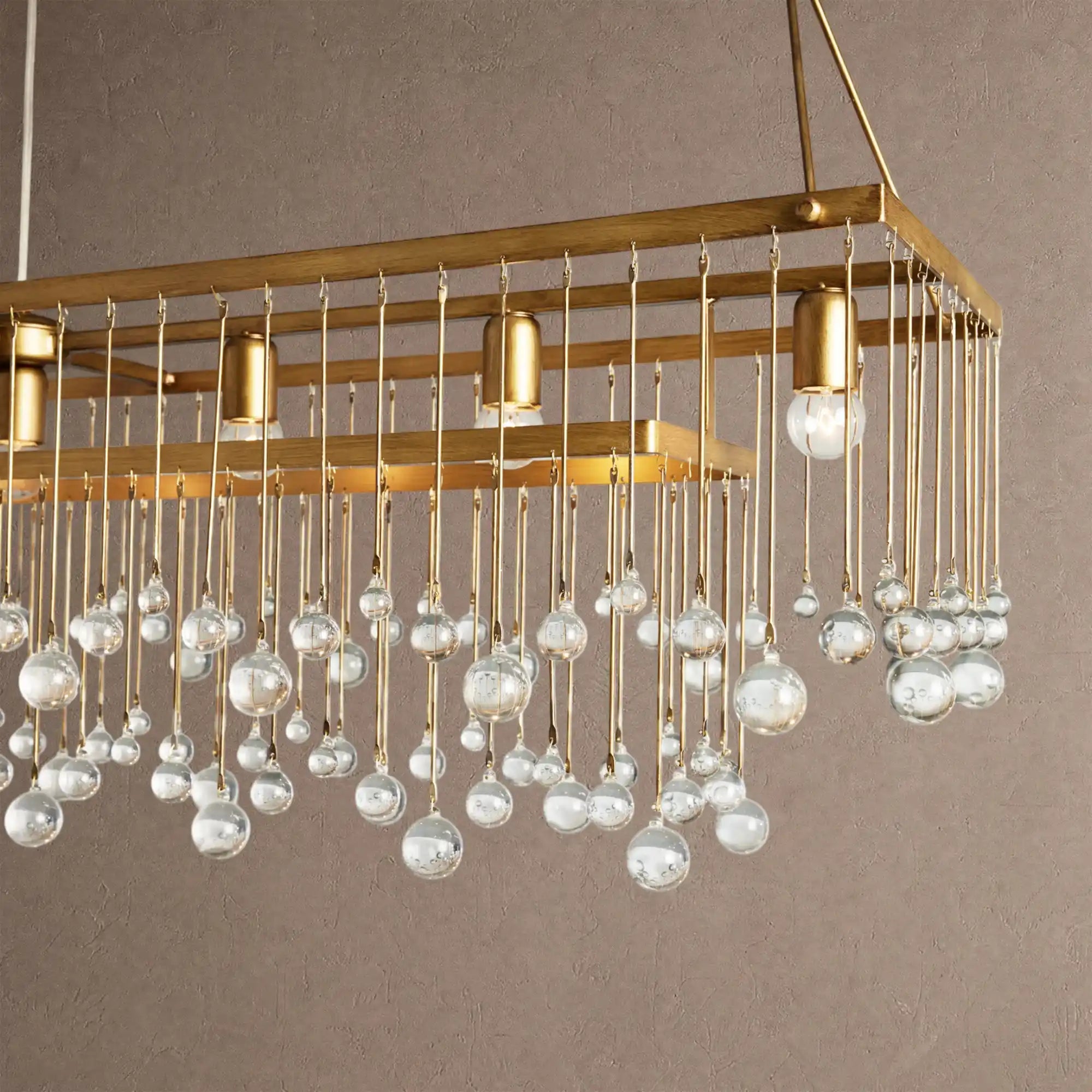 Aubrey Rectangular Chandelier 47''60'' - 47‘’SilverBlushlighting