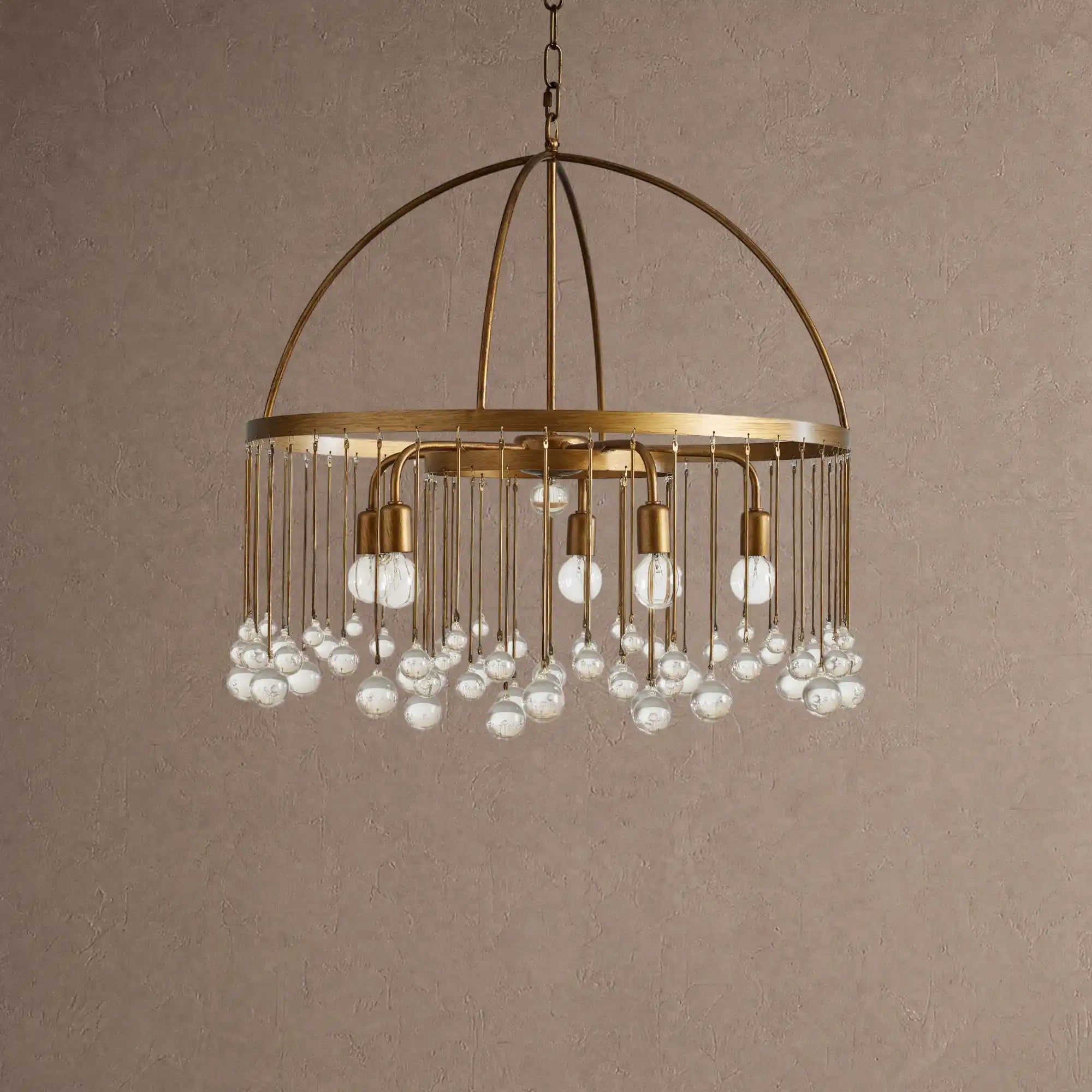 Aubrey Round Chandelier - 2-Tier 5-LightBrassBlushlighting