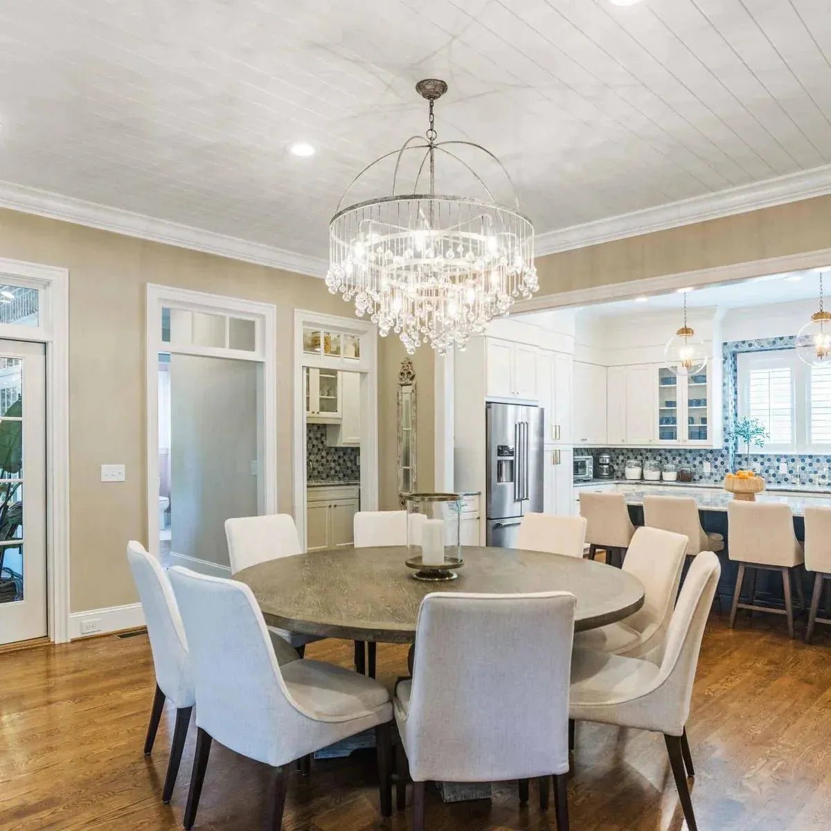 Aubrey Round Chandelier - 2 - Tier 5 - LightBronzeBlushlighting