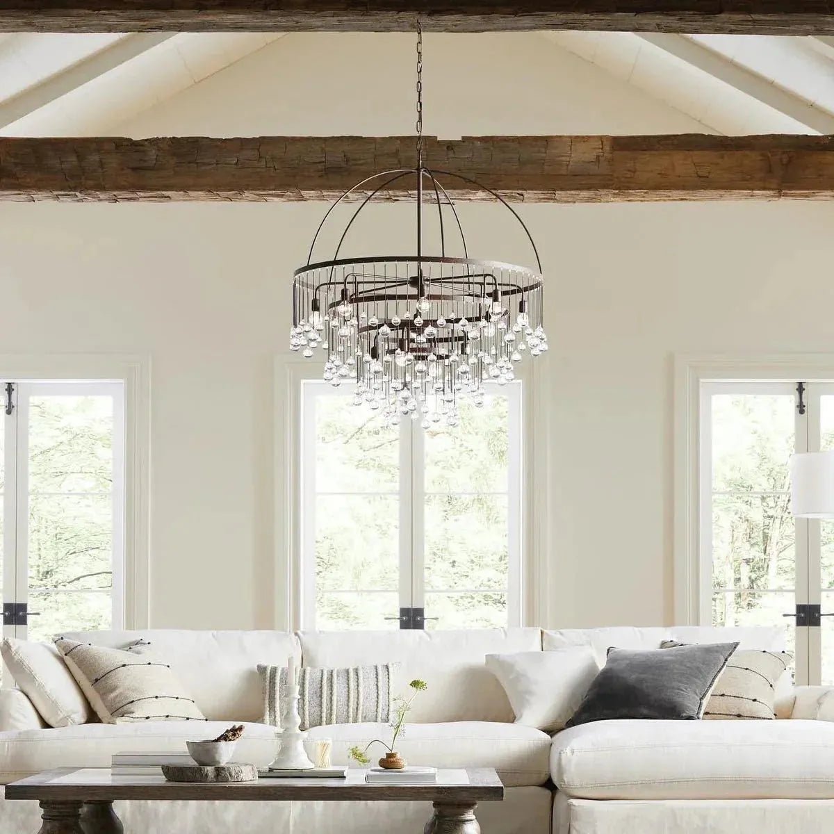 Aubrey Round Chandelier - 4 - Tier 8 - LightSilverBlushlighting